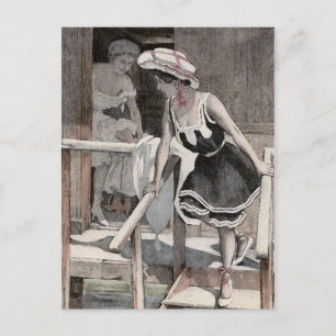 Briefkaart van de Illustratie van het Strand van