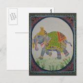 Briefkaart van de Indische olifant (Voorkant / Achterkant)