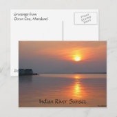 Briefkaart van de Indische rivier de Sunset Ocean (Voorkant / Achterkant)