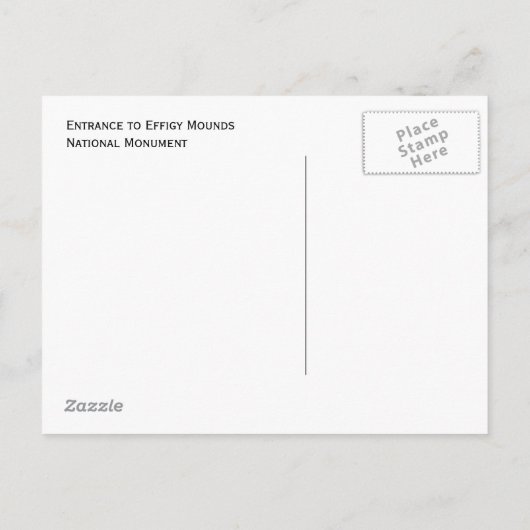 Briefkaart van de ingang van het nationale park ef (Achterkant)