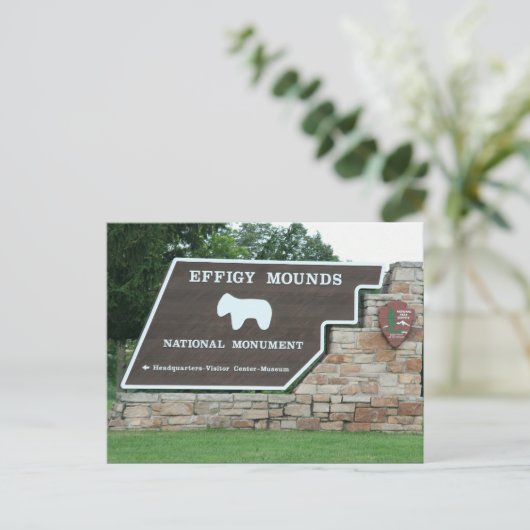 Briefkaart van de ingang van het nationale park ef (Staand voorkant)