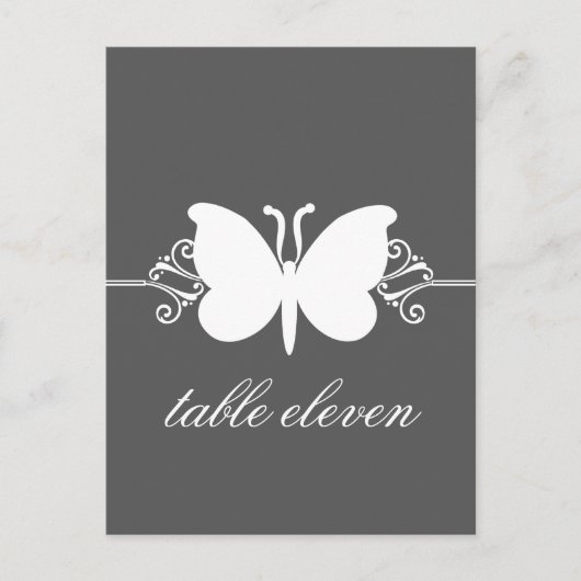 Briefkaart van de inkool Butterfly Swirls Table (Voorkant)