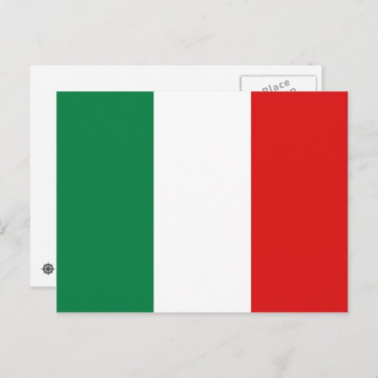 Briefkaart van de Italiaanse vlag (Voorkant / Achterkant)