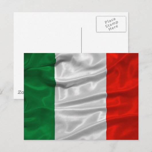 Briefkaart van de Italiaanse vlag (Voorkant / Achterkant)