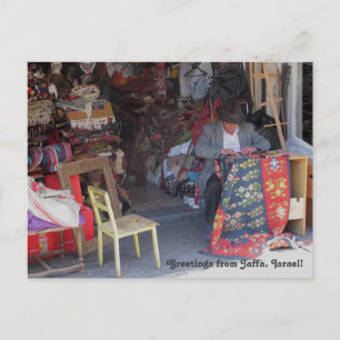 Briefkaart van de Jaffa Flea-markt voor foto's