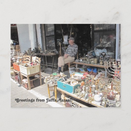 Briefkaart van de Jaffa Flea-markt voor foto's (Voorkant)