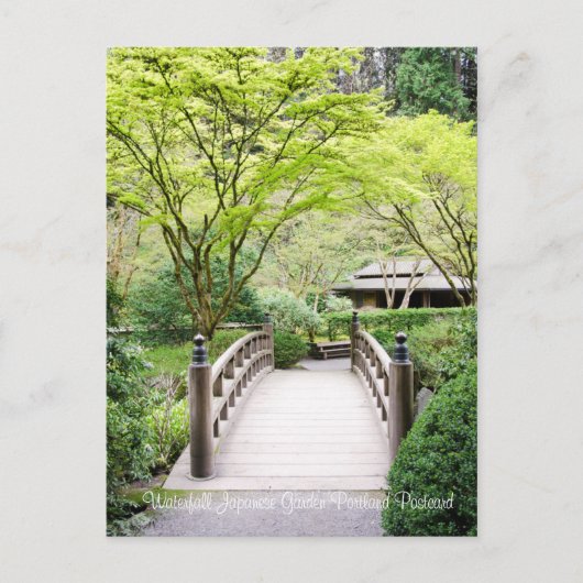 Briefkaart van de Japanse Garden Bridge Portland (Voorkant)