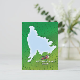 Briefkaart van de kaart van het meer van Hubbard i