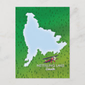 Briefkaart van de kaart van het meer van Hubbard i (Voorkant)