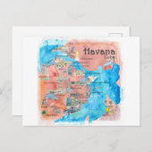 Briefkaart van de Kaart van het Poster van de Reis (Voorkant / Achterkant)