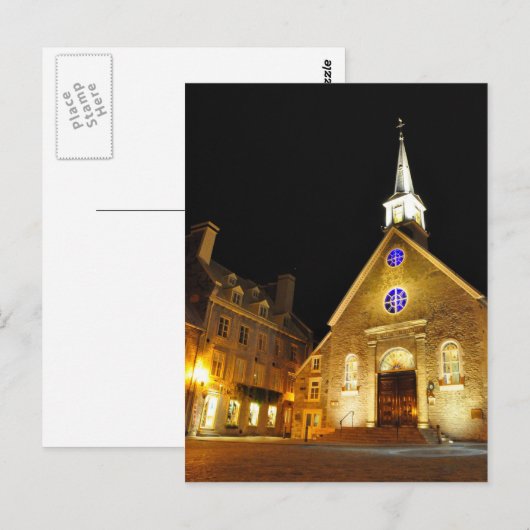 Briefkaart van de kerk van Quebec, Notre Dame des  (Voorkant / Achterkant)