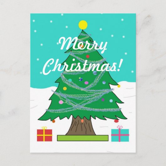 Briefkaart van de kerstboom (Voorkant)
