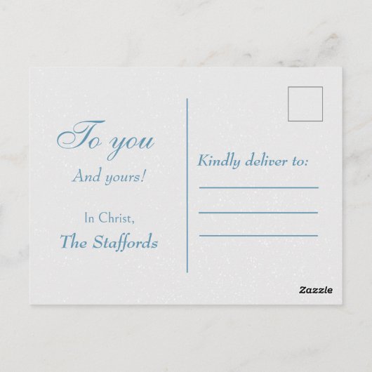 Briefkaart van de Kerstdag van het Betoverde Bos (Achterkant)