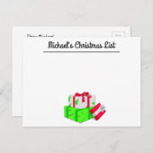 Briefkaart van de Kerstman en kerstverlanglijst (Voorkant / Achterkant)