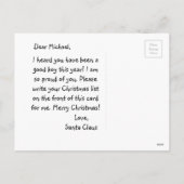 Briefkaart van de Kerstman en kerstverlanglijst (Achterkant)