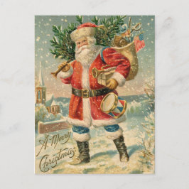 Briefkaart van de Kerstman met patriottische kers
