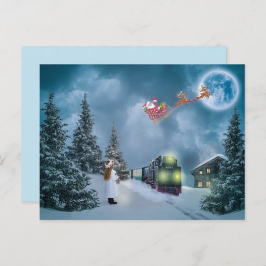 briefkaart van de kersttrein (Voorkant / Achterkant)