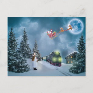 briefkaart van de kersttrein