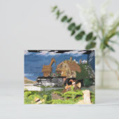 Briefkaart van de kersttrein (Staand voorkant)