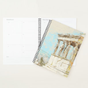  briefkaart van de kleurenschets van Athene grieke Planner