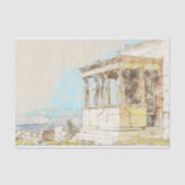 briefkaart van de kleurenschets van Athene grieke Tissuepapier (Voorkant)
