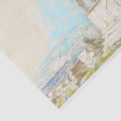 briefkaart van de kleurenschets van Athene grieke Tissuepapier (Detail)