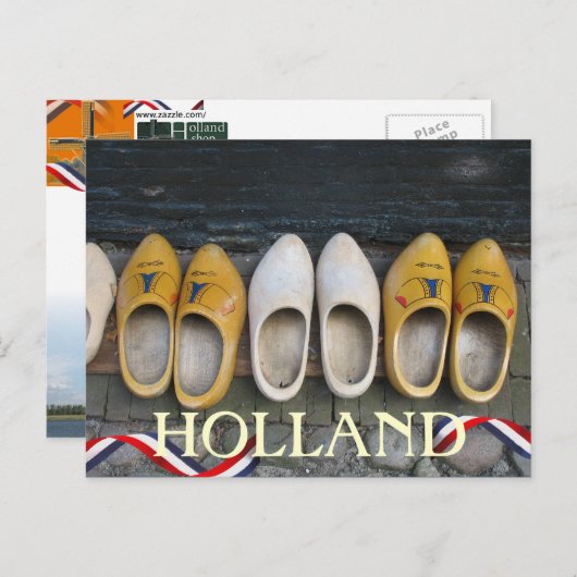 Briefkaart van de Klompen van Holland het (Voorkant / Achterkant)