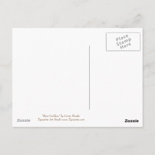 Briefkaart van de Kunst van de Kat Bastet van de (Achterkant)