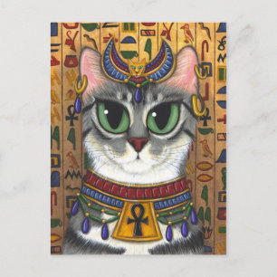 Briefkaart van de Kunst van de Kat Bastet van de