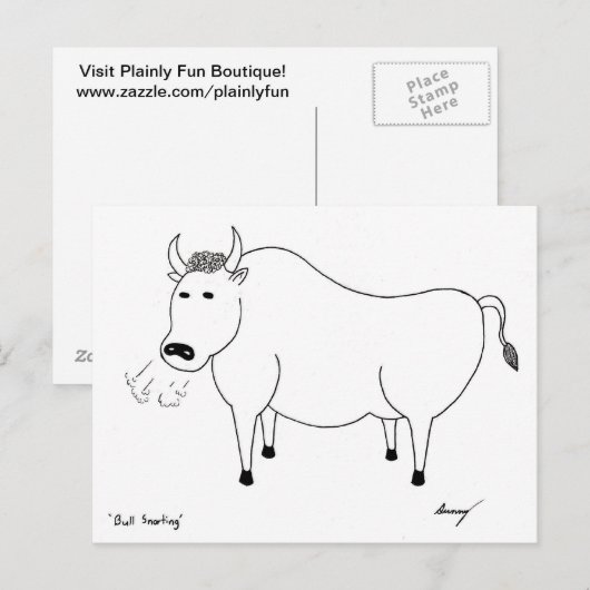 Briefkaart van de Kunst van de stier het Volks (Voorkant / Achterkant)