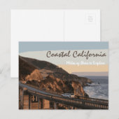 Briefkaart van de kust van Californië Miles Shore (Voorkant / Achterkant)