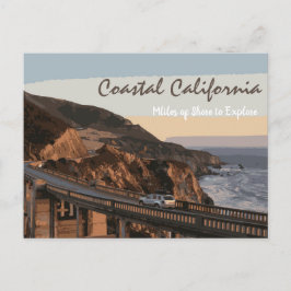 Briefkaart van de kust van Californië Miles Shore