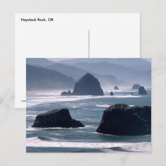 Briefkaart van de Kust van Oregon van de Rots van (Voorkant / Achterkant)