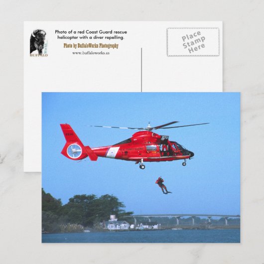 Briefkaart van de kustwacht (Voorkant / Achterkant)