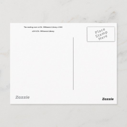 Briefkaart van de leeskamer (Achterkant)