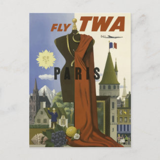 Briefkaart van de luchthaven van Parijs