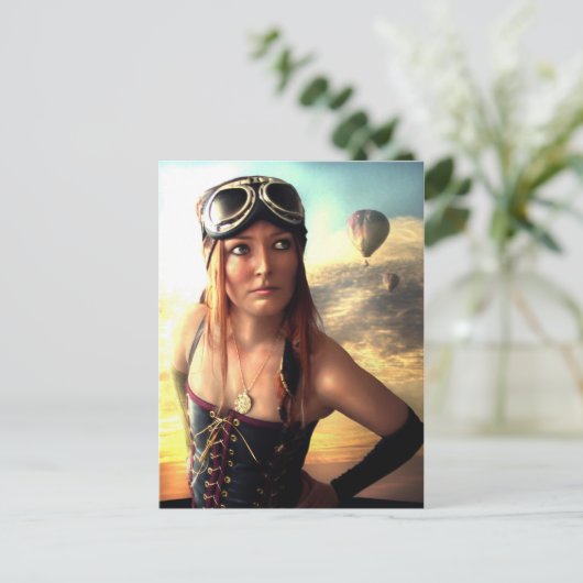 Briefkaart van de luchtschipkapitein (Staand voorkant)