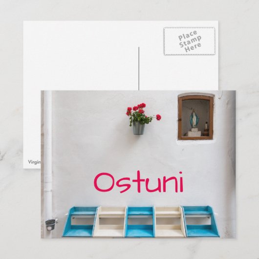 Briefkaart van de maagd Mary street altar shrine t (Voorkant / Achterkant)