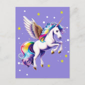 Briefkaart van de Magische Regenboog Unicorn (Voorkant)