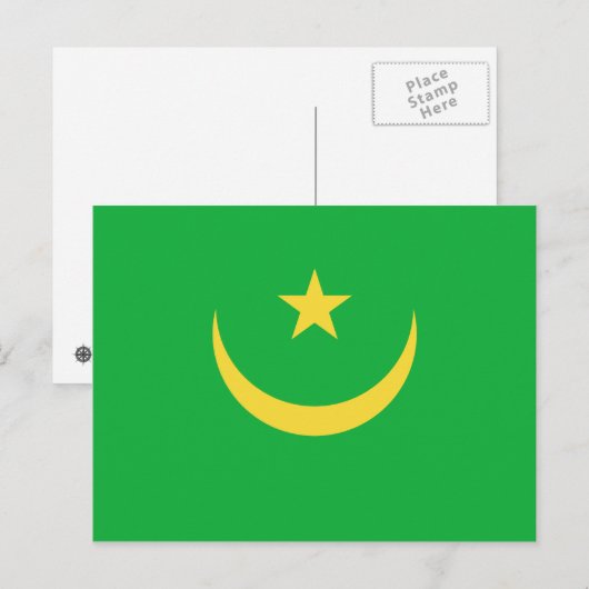 Briefkaart van de Mauritaanse vlag (Voorkant / Achterkant)