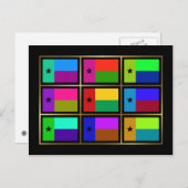 Briefkaart van de meerhoevige vlaggen van Guinee-B (Voorkant / Achterkant)