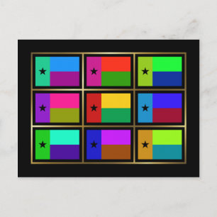 Briefkaart van de meerhoevige vlaggen van Guinee-B