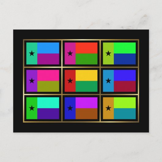 Briefkaart van de meerhoevige vlaggen van Guinee-B (Voorkant)