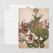  Briefkaart van de middeleeuwse draak (Voorkant / Achterkant)