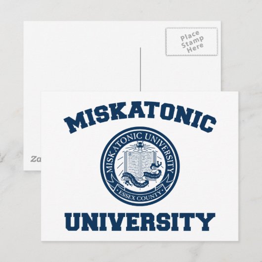 Briefkaart van de Miskatonic University (Voorkant / Achterkant)