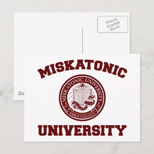Briefkaart van de Miskatonic University (Voorkant / Achterkant)