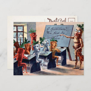 Briefkaart van de muziekklasse  wortelen