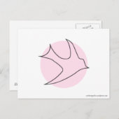 Briefkaart van de nachtingales (roze) (Voorkant / Achterkant)