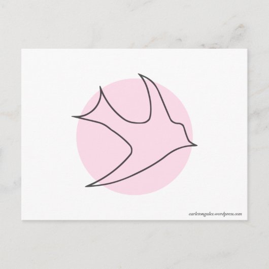 Briefkaart van de nachtingales (roze) (Voorkant)