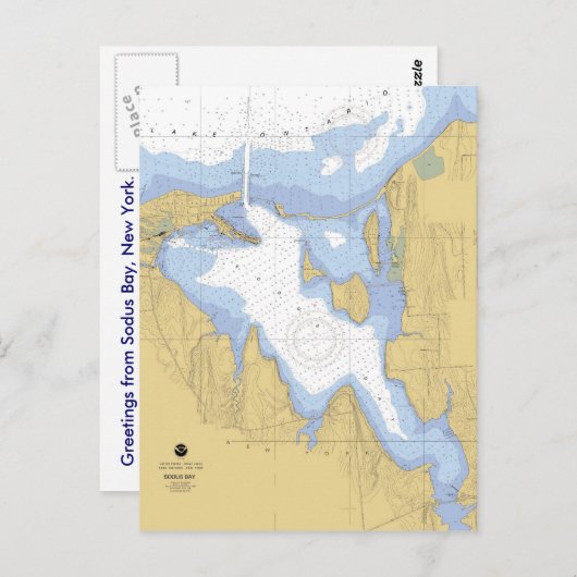 Briefkaart van de Nautical Harbor Chart op Sodus B (Voorkant / Achterkant)